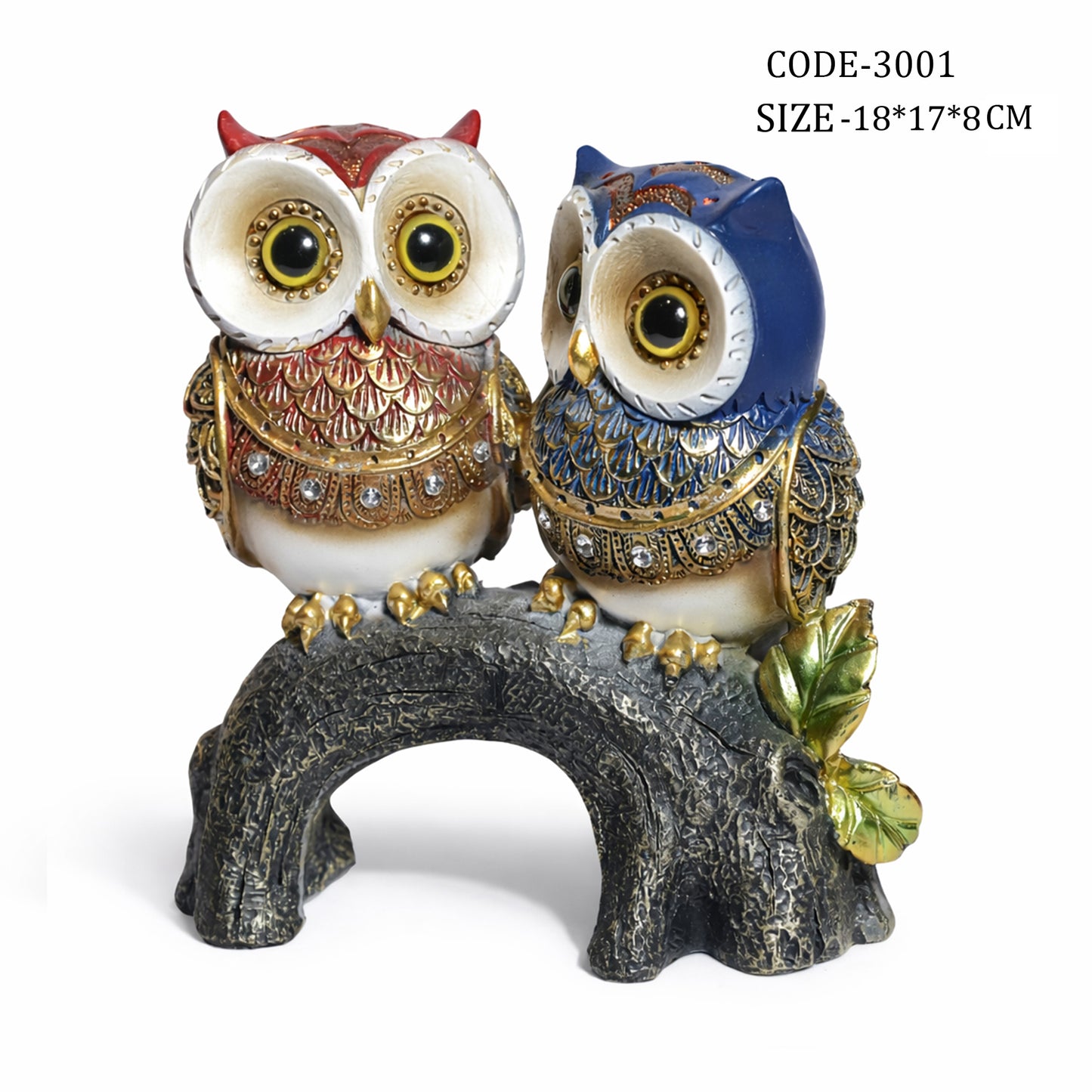 Pair of Premium Resin Owl Figurines – Decorative Twin Owl Showpiece for Home & Office Décor #3000