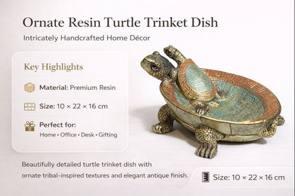 Elegant Resin Turtle Trinket Dish – Handcrafted Decorative Storage Bowl #3023 #3024