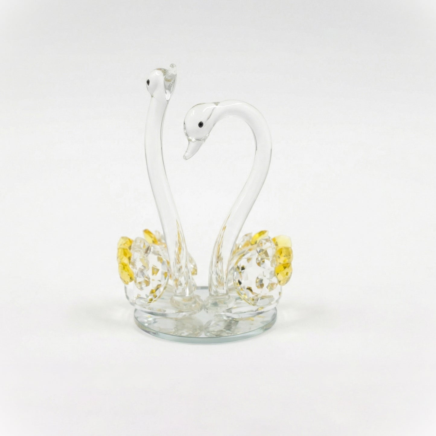 Crystal Swan Couple Showpiece – K9 Crystal Glass Decorative Swan Pair for Home Décor, Living Room, Bedroom & Gifting #2084
