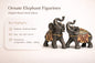 Ornate Resin Elephant Figurines Pair – Decorative Lucky Elephant Showpiece for Home Décor, Living Room, Office & Gifting #1253