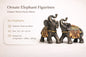 Ornate Resin Elephant Figurines Pair – Large Decorative Lucky Elephant Showpiece for Home Décor, Living Room, Office & Gifting #1252