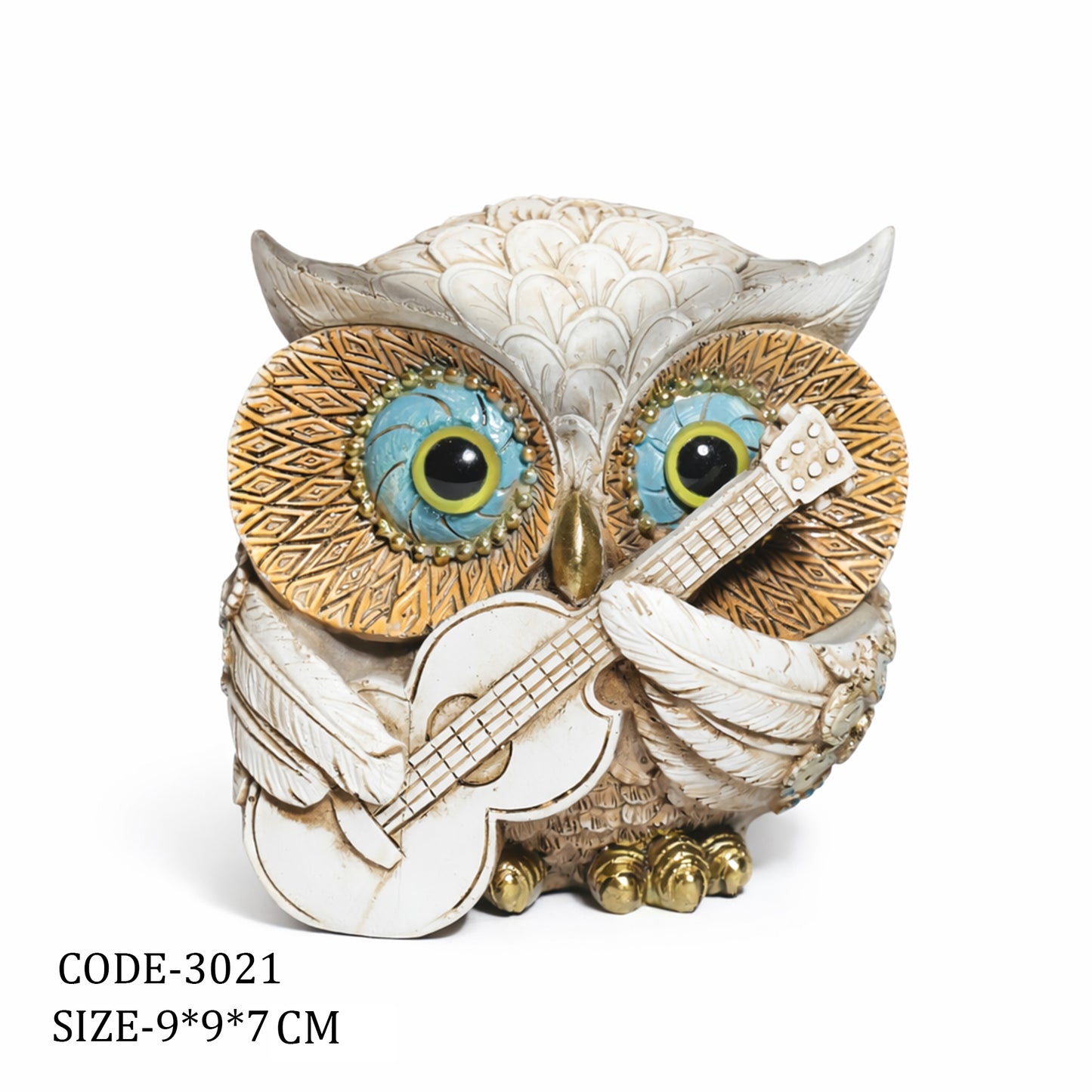 Decorative Musical Owl Showpiece Set of 4 | Premium Resin Owl Figurines for Home & Office Décor  #3021