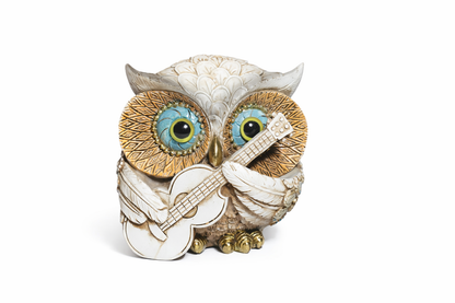 Decorative Musical Owl Showpiece Set of 4 | Premium Resin Owl Figurines for Home & Office Décor  #3021